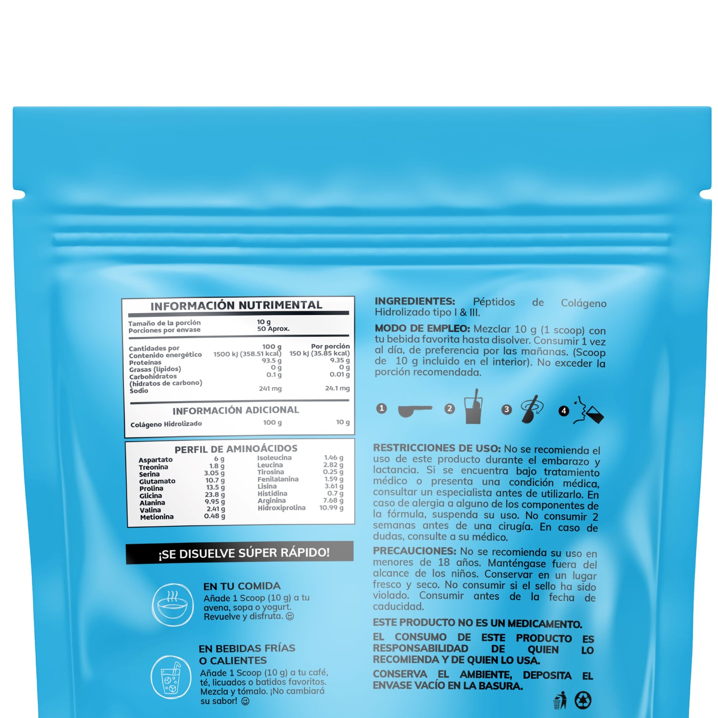 Péptidos de colágeno hidrolizado - 500g