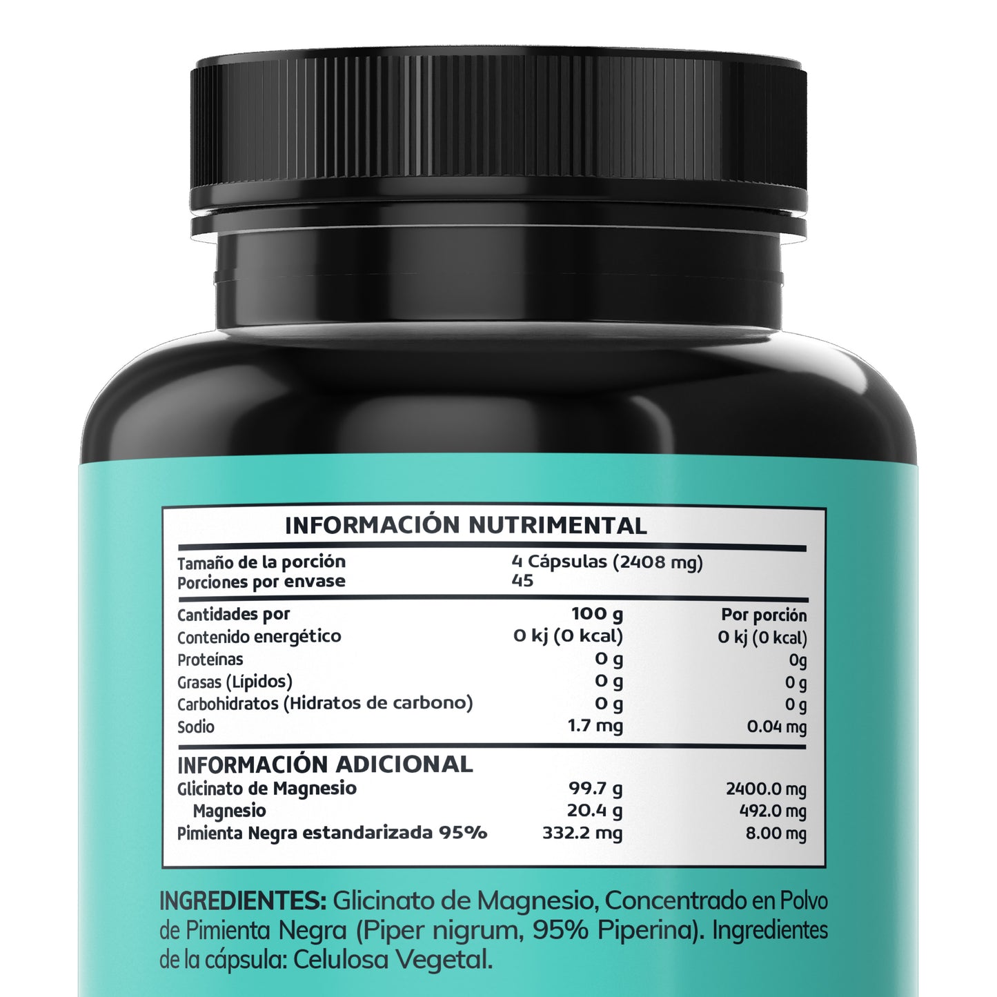 Glicinato de magnesio - 180 Cápsulas