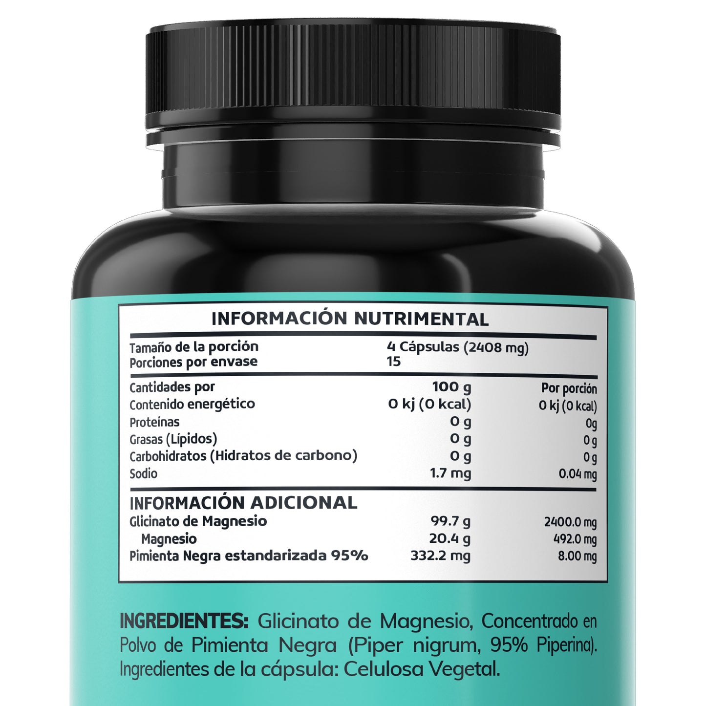 Glicinato de magnesio - 60 Cápsulas