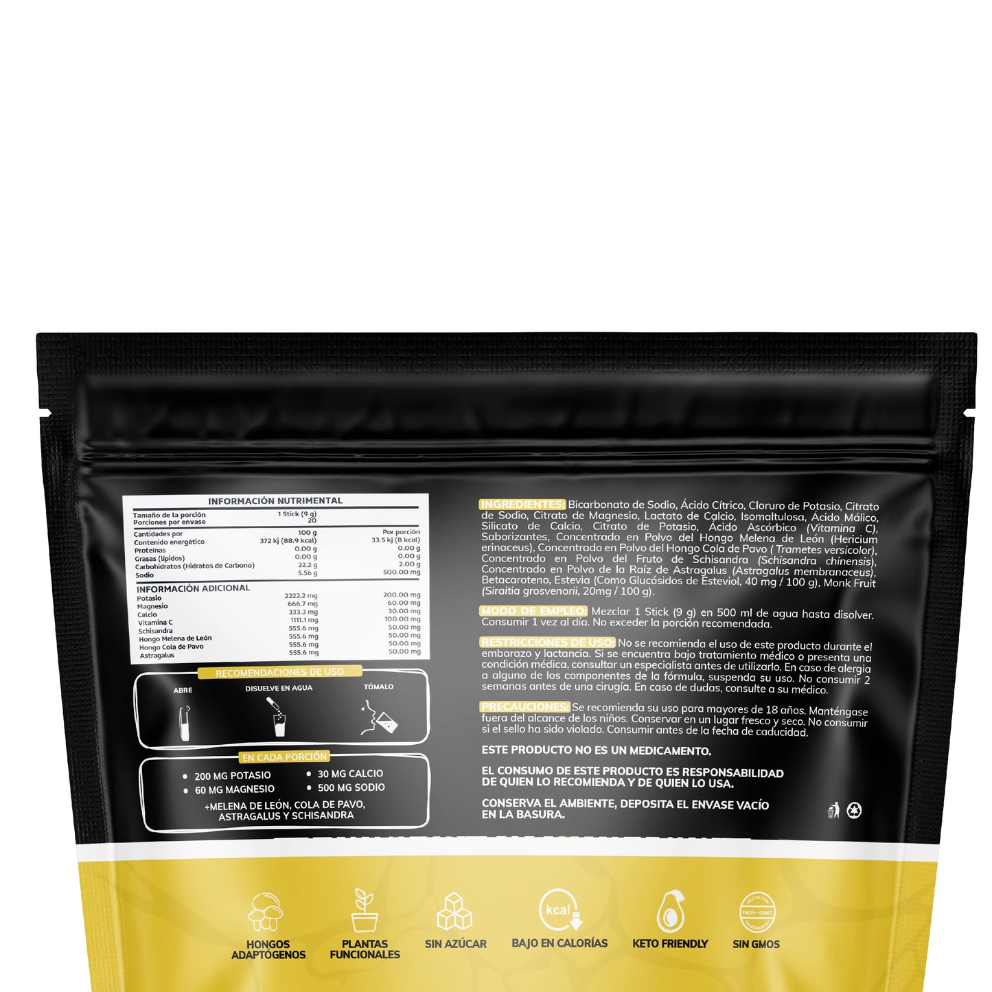 Electro Mix | Con Hongos Adaptógenos (Melena de León, cola de pavo y schisandra) - 20 sticks - Sabor Camu Camu