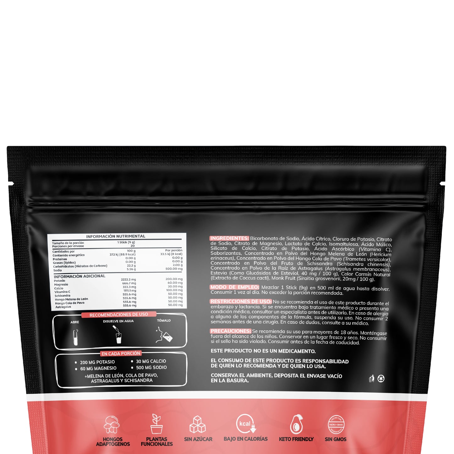 Electro Mix | Con Hongos Adaptógenos (Melena de León, cola de pavo y schisandra) - 20 sticks - Sabor Sandia