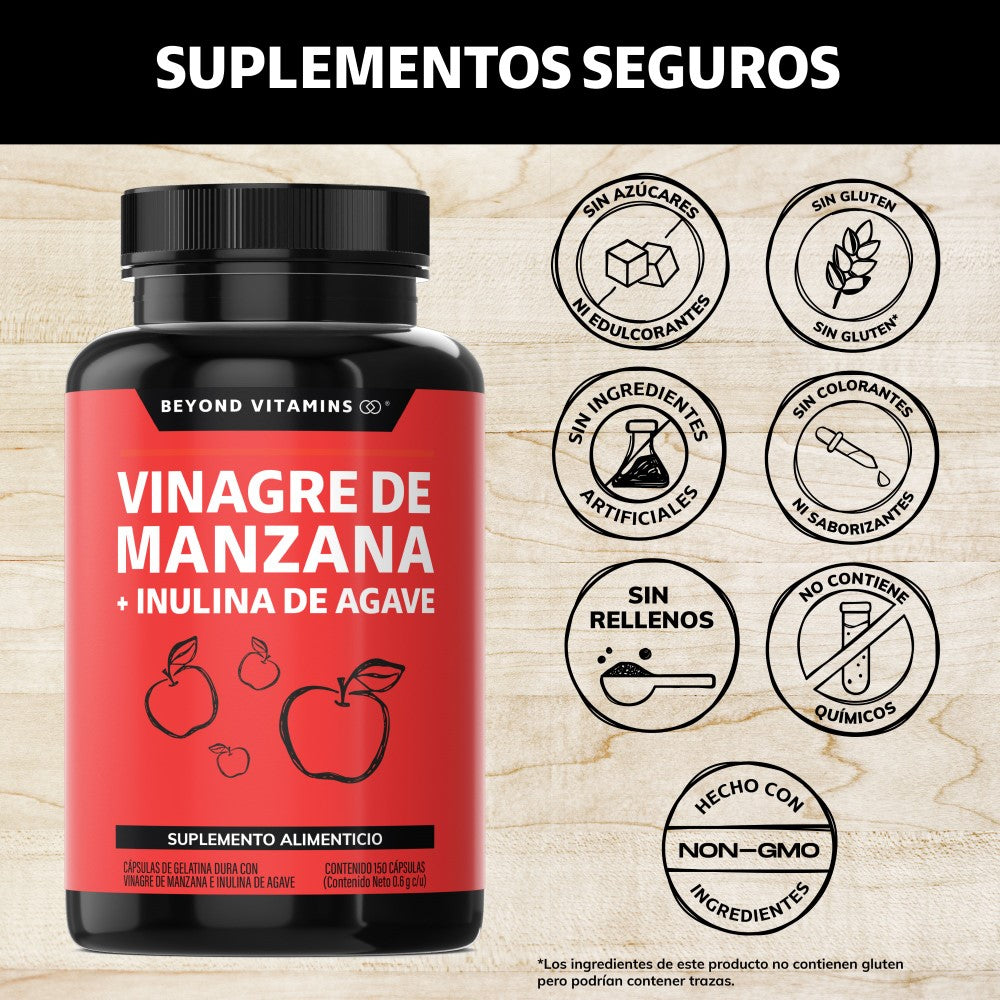 Vinagre de Manzana + Inulina de Agave 150 caps