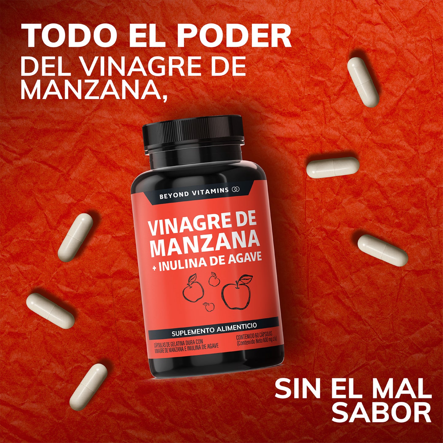 Vinagre de Manzana + Inulina de Agave 60 caps