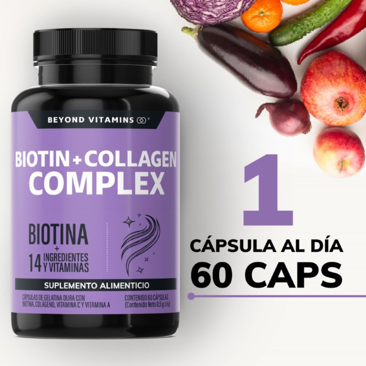 Biotin + collagen complex 60 caps