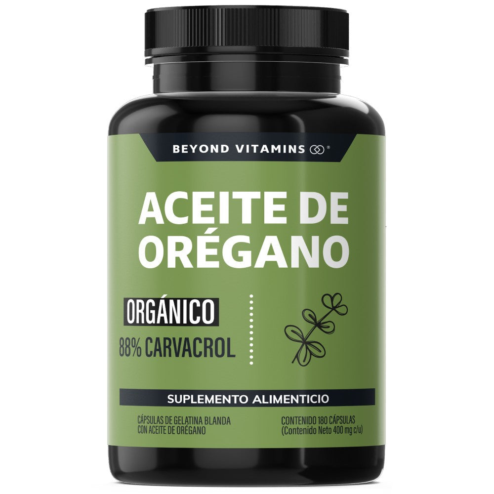Aceite de Orégano | Orgánico - 88% Carvacrol | Beyond Vitamins 180 caps