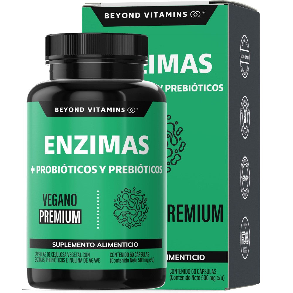 Enzimas + probióticos Y prebióticos 60 Caps