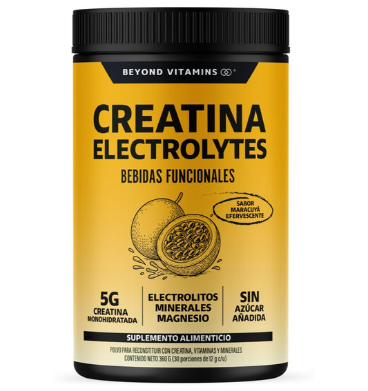 Creatina Monohidratada con Electrolitos y Ciclodextrina | 30 Porciones | Sabor Maracuya