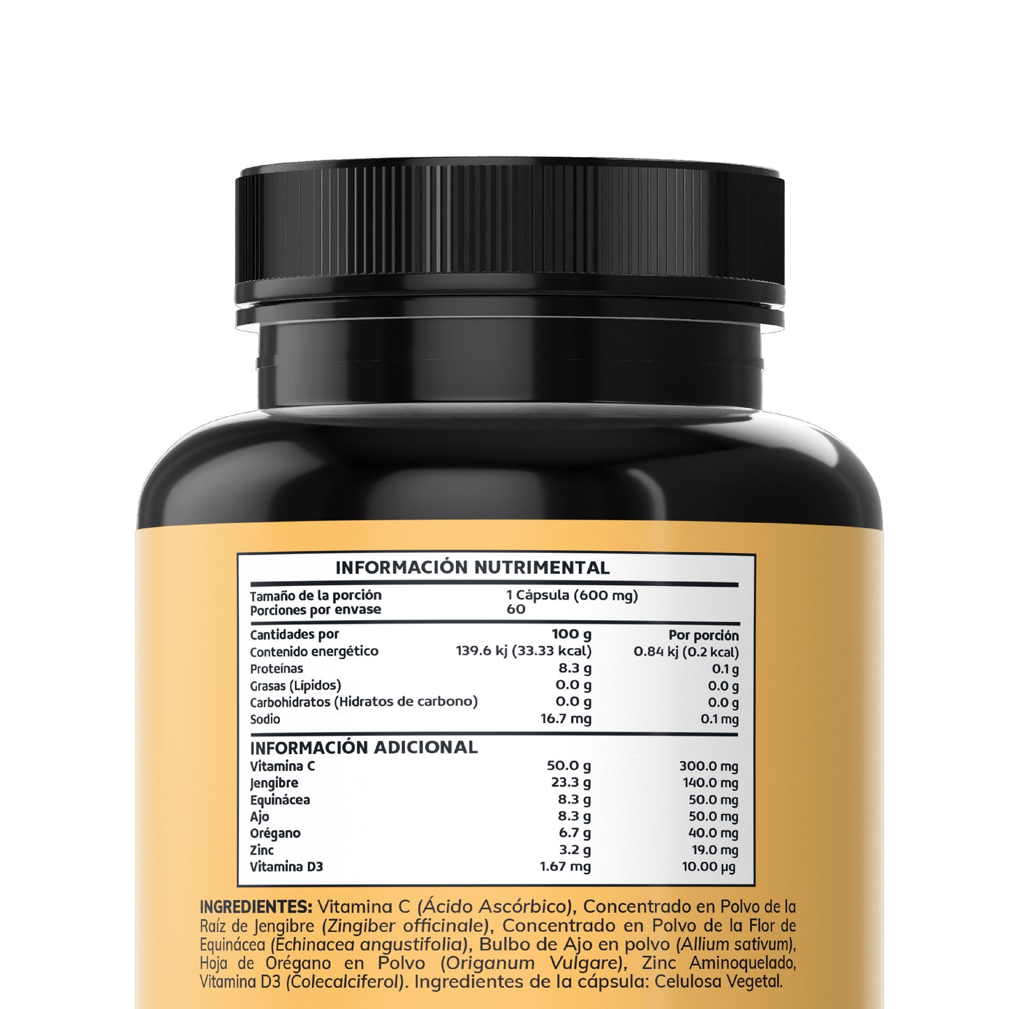 Vitamina C Jengibre 60 caps