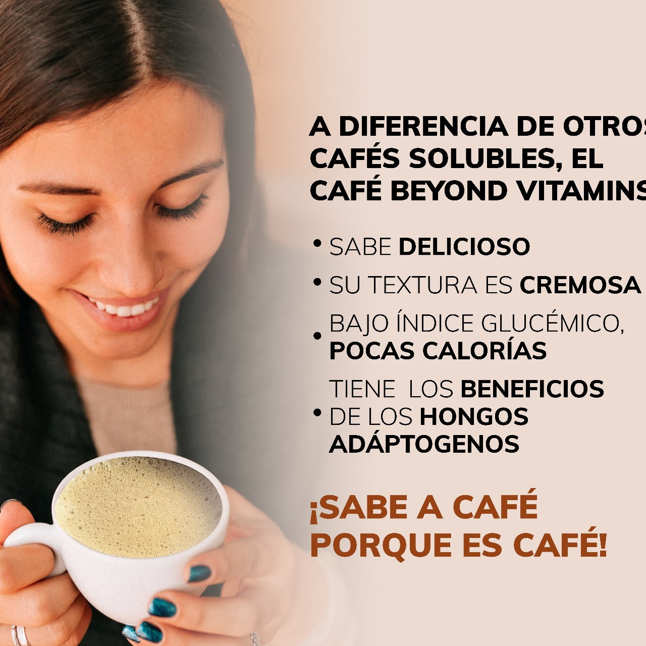 Café Soluble con Hongos Melena de León, Shiitake y Chaga - 27 porciones - Sabor Moka