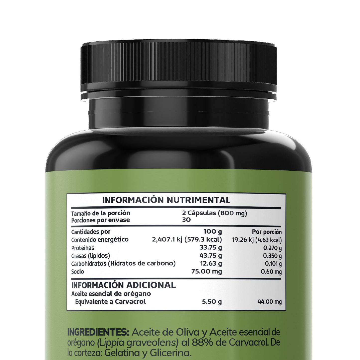 Aceite de Orégano | Orgánico - 88% Carvacrol 60 caps
