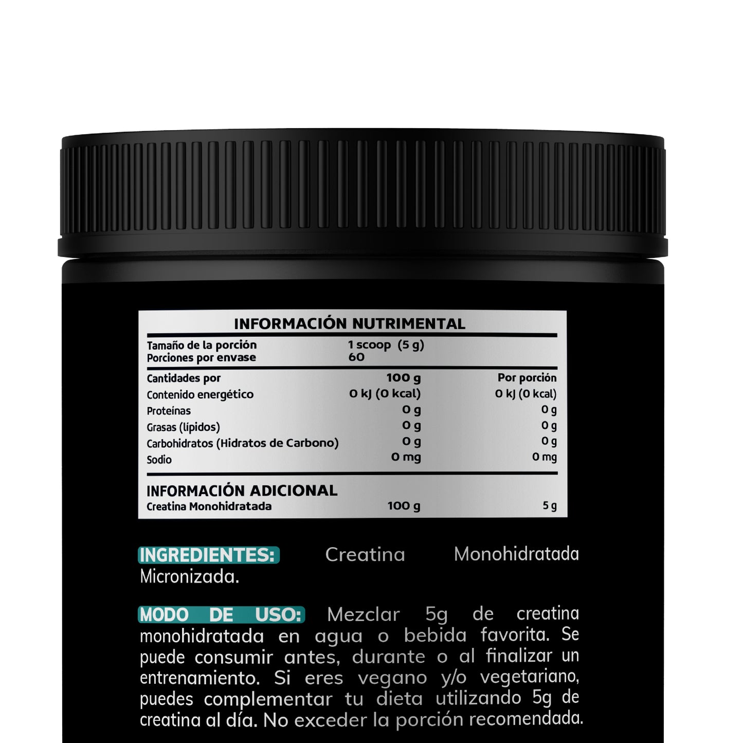 Creatina Monohidratada Micronizada en Polvo | 100% Alta Pureza Certificada - Pre Entreno (300 gr)