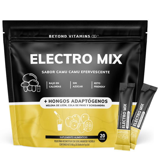 Electro Mix | Con Hongos Adaptógenos (Melena de León, cola de pavo y schisandra) - 20 sticks - Sabor Camu Camu