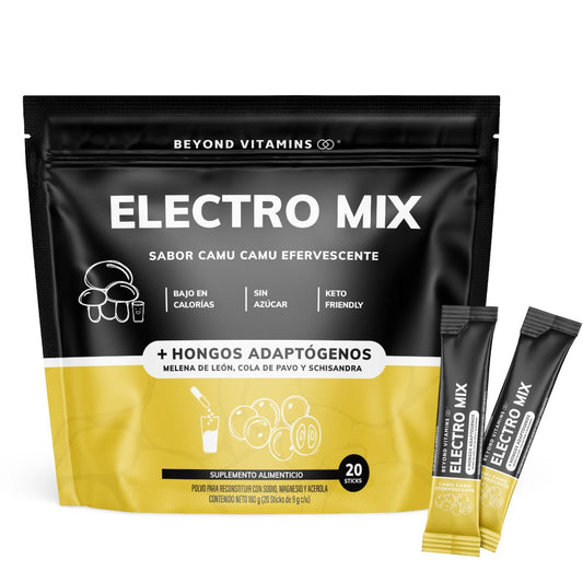 Electro Mix | Con Hongos Adaptógenos (Melena de León, cola de pavo y schisandra) | Camu camu - 20 Sticks