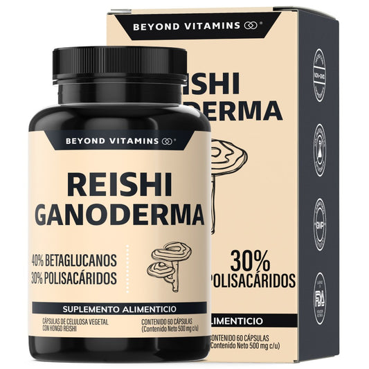 Reishi Ganoderma | 40% Betaglucanos,  30% Polisacáridos - 60 Cápsulas
