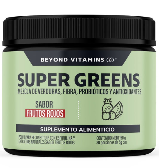 Super Greens | Mezcla de Verduras, Fibra, Probióticos y Antioxidantes - 150g