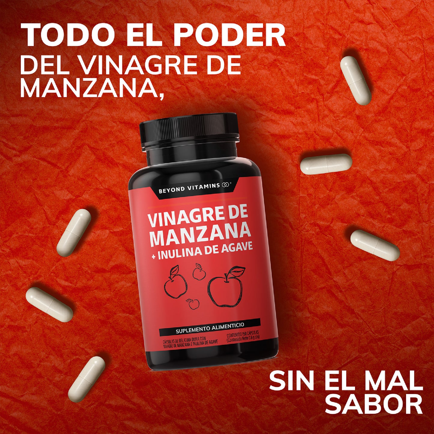 Vinagre de Manzana + Inulina de Agave 150 caps