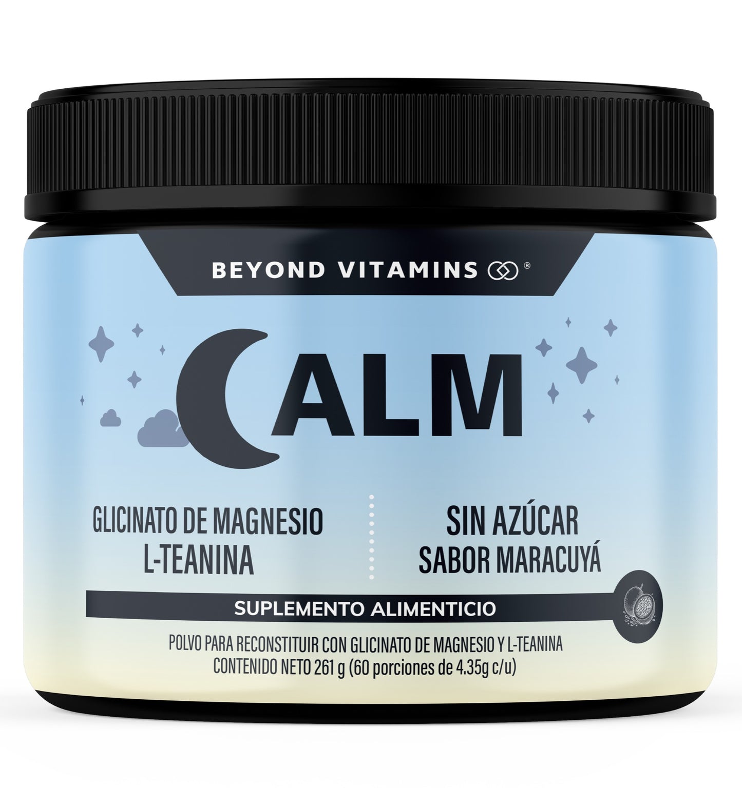 ALM Glicinato de Magnesio + L-Teanina (Beyond Vitamins) | Sabor Maracuyá - 60 Porciones