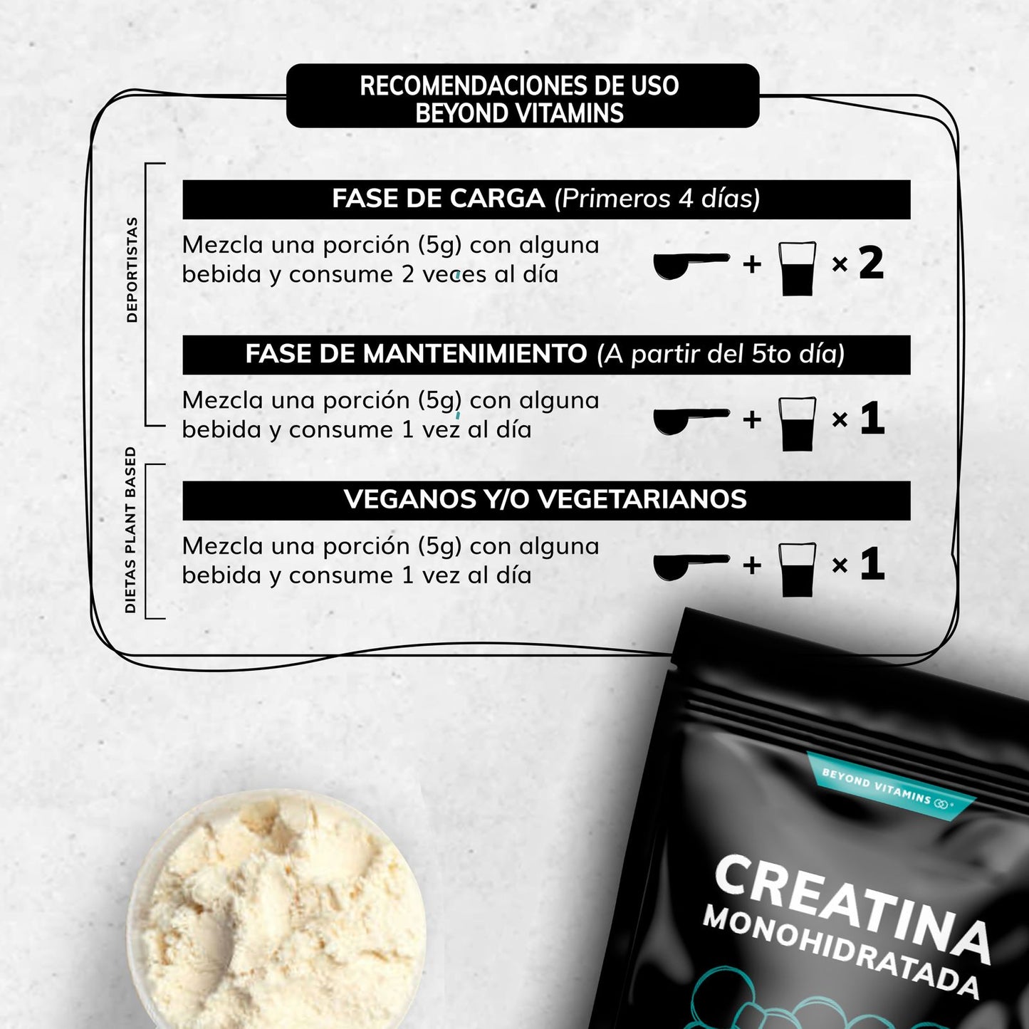 Creatina monohidratada en polvo - 450 g